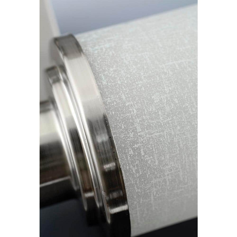 Progress Lighting Alexa Collection 5-Light Brushed Nickel Etched Linen With Clear Edge Glass Modern Chandelier Light