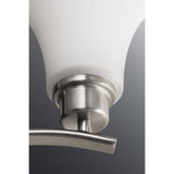 Progress Lighting Joy Collection 5-Light Brushed Nickel Etched White Inside Glass Traditional Chandelier Light