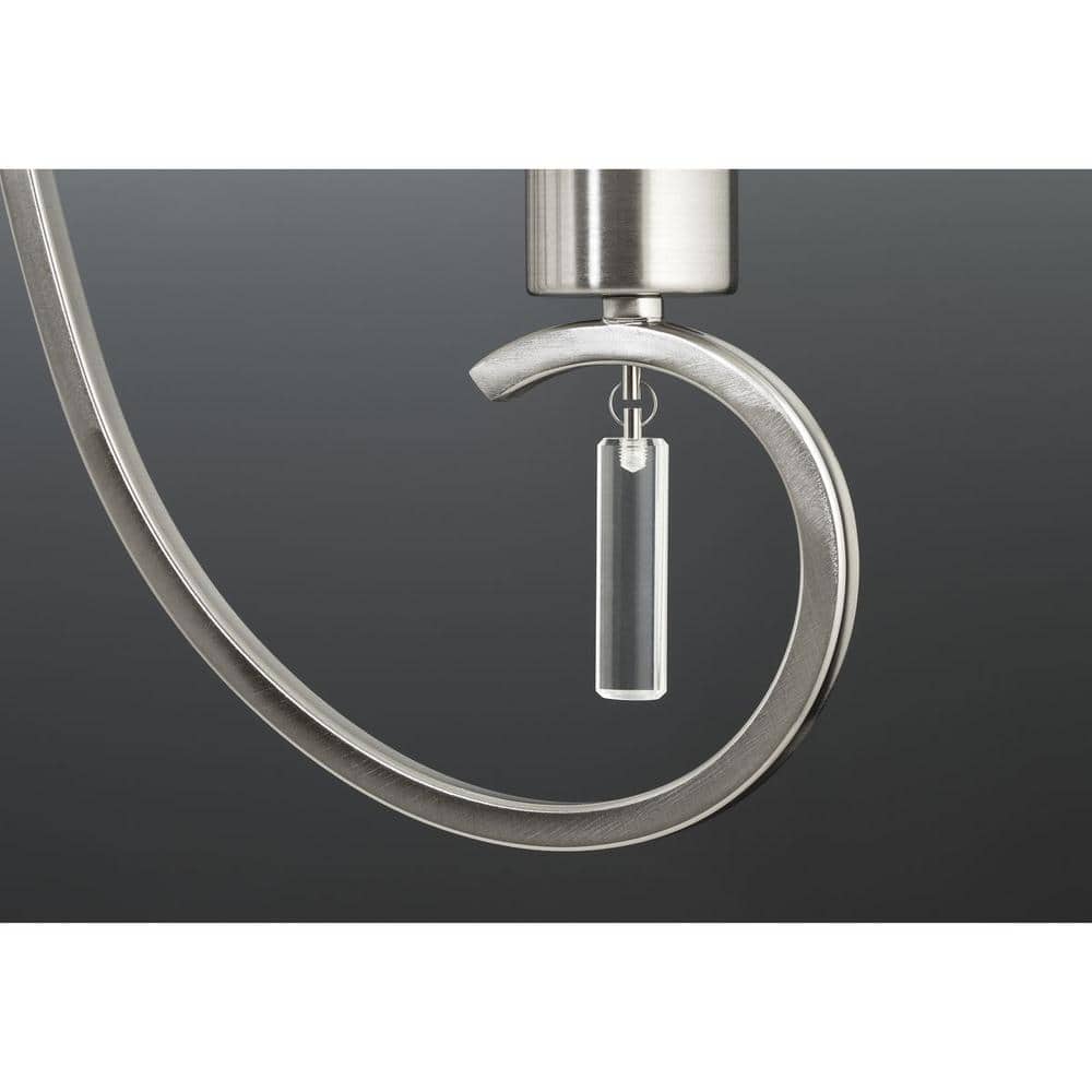 Progress Lighting Invite Collection 5-Light Brushed Nickel White Silk Mylar Shade New Traditional Chandelier Light