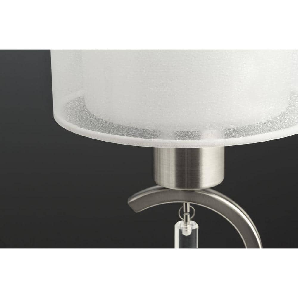 Progress Lighting Invite Collection 5-Light Brushed Nickel White Silk Mylar Shade New Traditional Chandelier Light