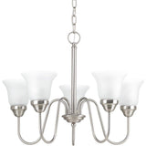 Progress Lighting Classic Collection 5-Light Brushed Nickel Etched Glass Traditional Chandelier Light