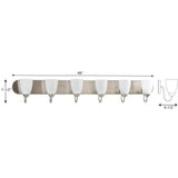Progress Lighting Gather Collection 48 in. 6-Light Brushed Nickel Etched Glass Bath Vanity Light, P2714-09