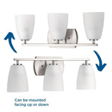 Progress Lighting Leap Collection 3-Light Brushed Nickel Bath Vanity Light, 22.875 in.