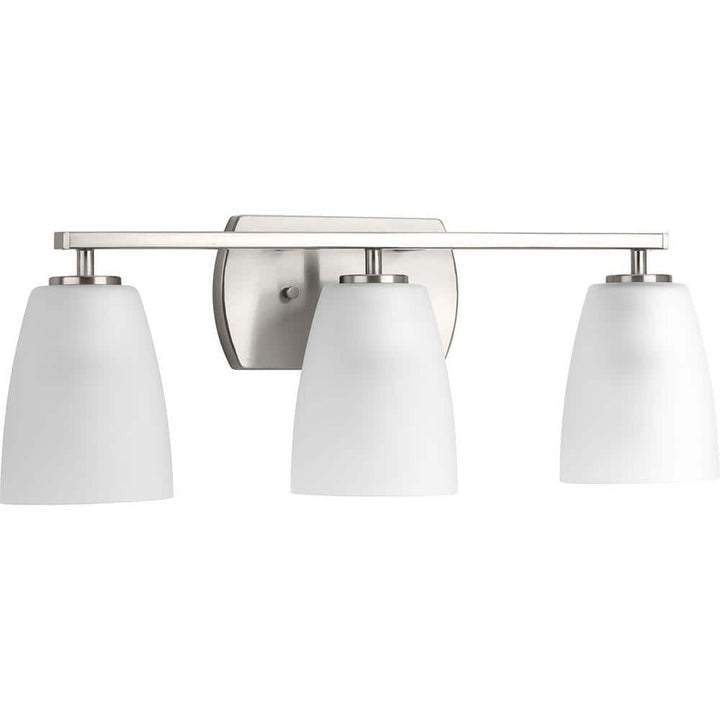 Progress Lighting Leap Collection 3-Light Brushed Nickel Bath Vanity Light, 22.875 in.