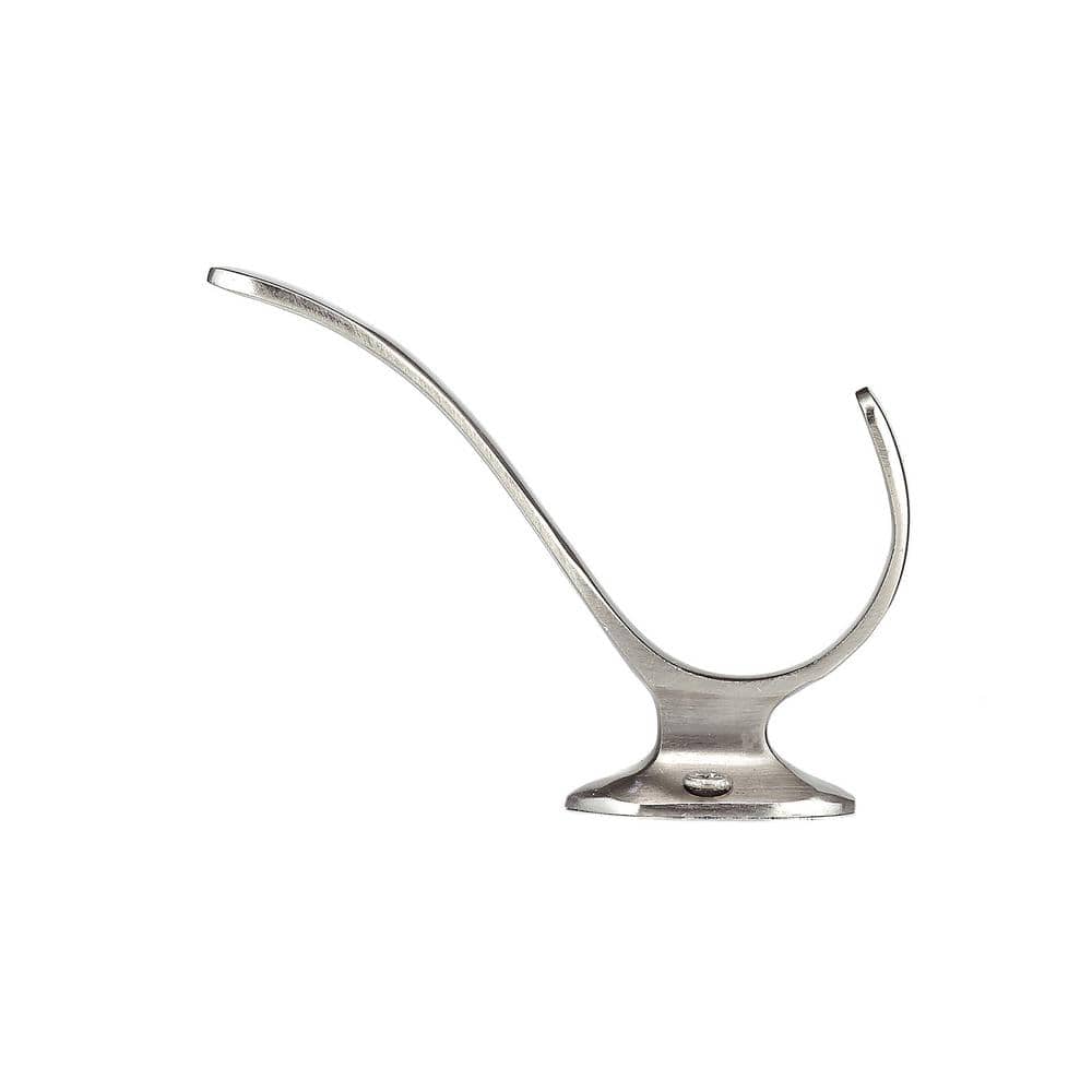 Richelieu Brushed Nickel Coat Hook, Wall-Mount Single Hook, 4.5 in (115 mm)