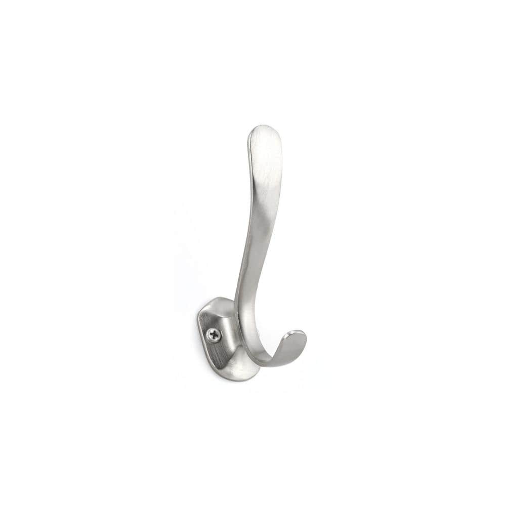 Richelieu Brushed Nickel Coat Hook, Wall-Mount Single Hook, 4.5 in (115 mm)