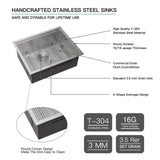 Sarlai 16-Gauge Stainless Steel 23-Inch Undermount Workstation Sink with Accessories
