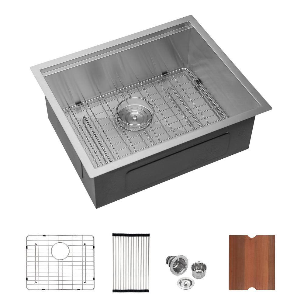 Sarlai 16-Gauge Stainless Steel 23-Inch Undermount Workstation Sink with Accessories