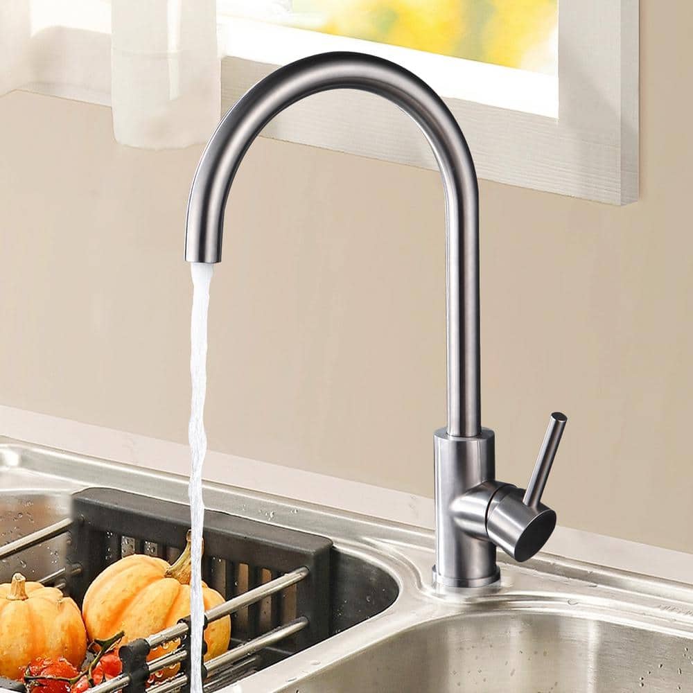 ANZZI Carriage Single Handle Standard Kitchen Faucet in Brushed Nickel