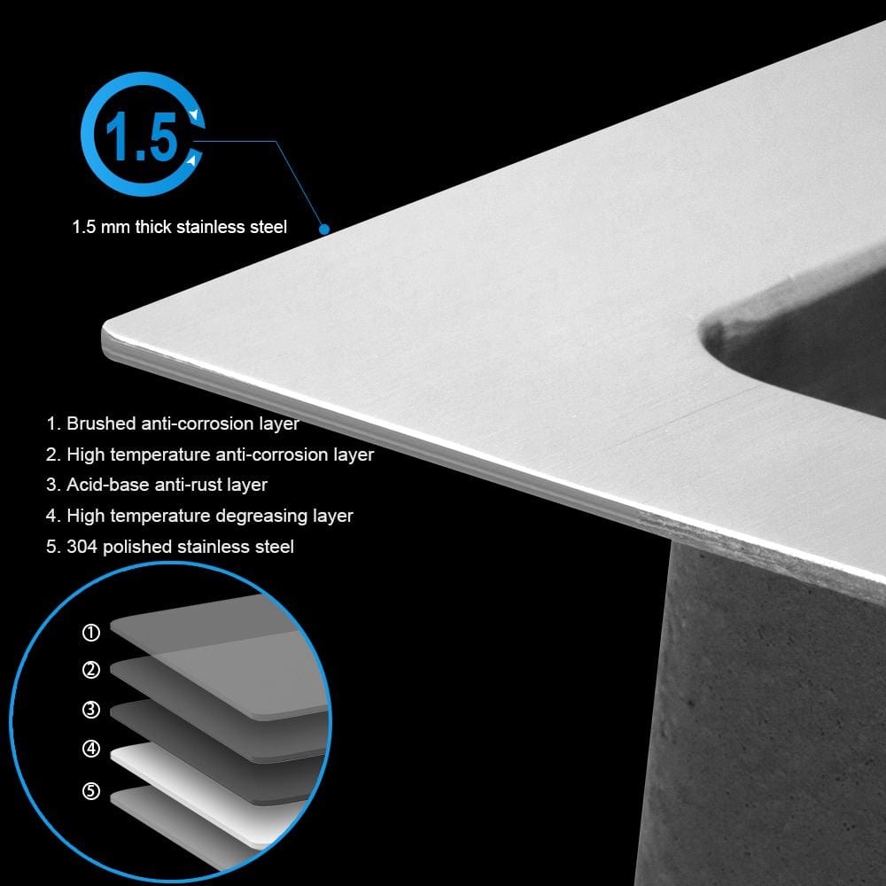 cadeninc 25 x 22 x 12 Inch Single Bowl Drop-In Utility Sink