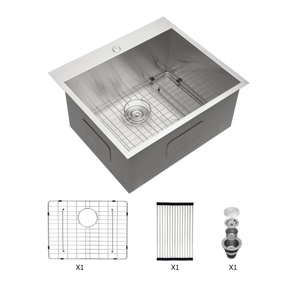 cadeninc 25 x 22 x 12 Inch Single Bowl Drop-In Utility Sink