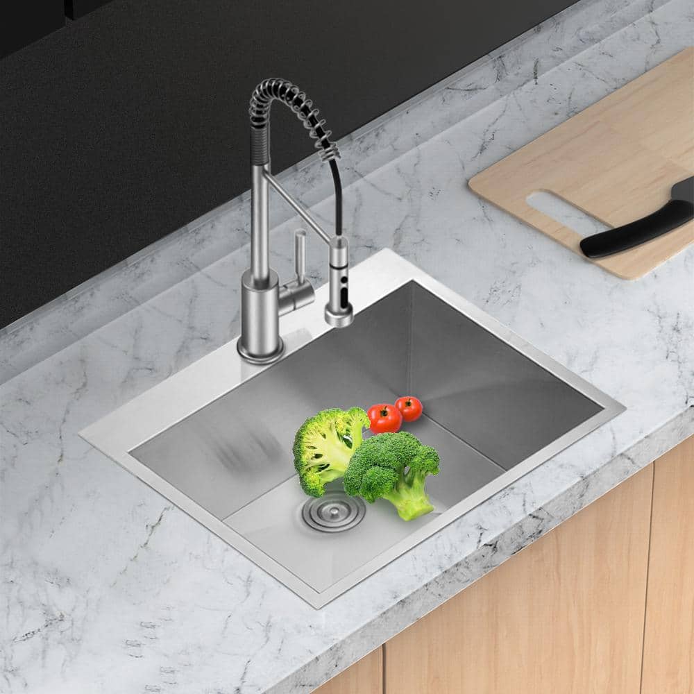 cadeninc 25 x 22 x 12 Inch Single Bowl Drop-In Utility Sink