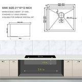 Staykiwi 23-inch Undermount Utility Sink with Sound-Dampening in Brushed Nickel