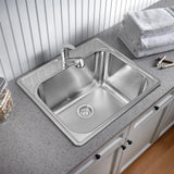 Blanco Essential 22" x 12" Drop-In Stainless Steel Kitchen Sink - Brushed Satin