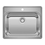 Blanco Essential 22" x 12" Drop-In Stainless Steel Kitchen Sink - Brushed Satin