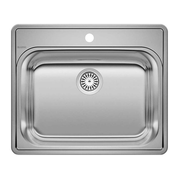 Blanco Essential 22" x 12" Drop-In Stainless Steel Kitchen Sink - Brushed Satin