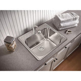 Blanco Essential 22" x 12" Drop-In Stainless Steel Kitchen Sink - Brushed Satin