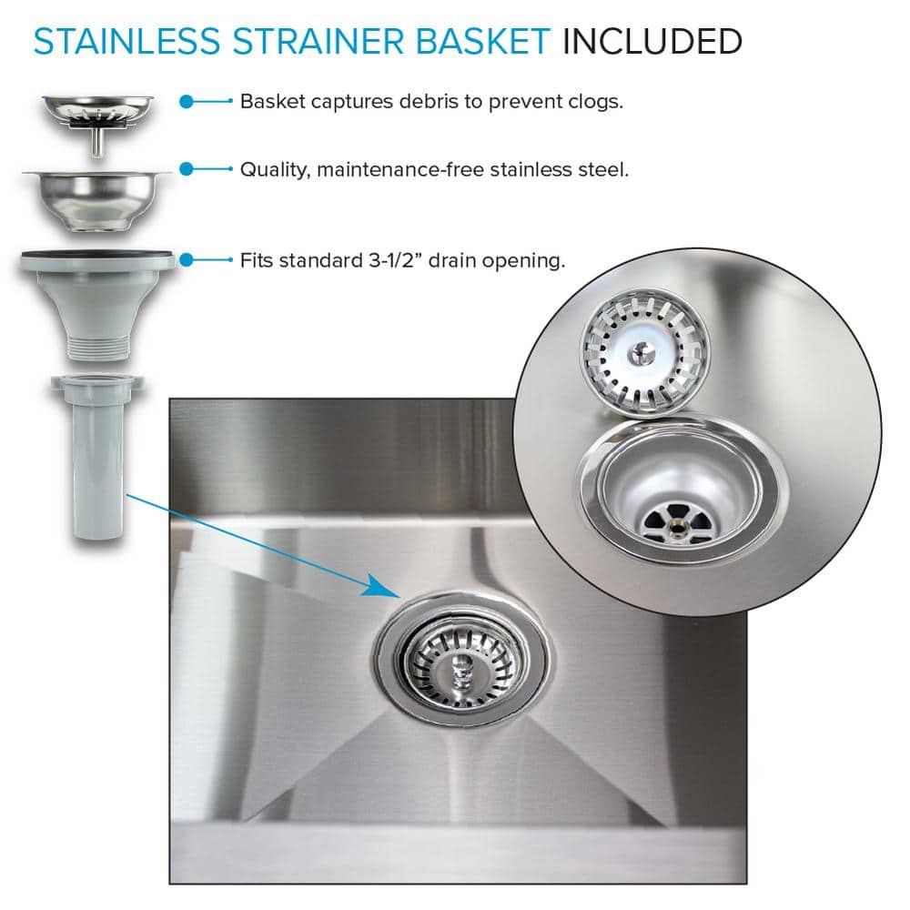 Transolid 15 Gal. 22.1 in. D x 24 in. W Freestanding Laundry Sink with Cabinet in Brushed Satin with Faucet