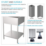 Transolid 15 Gal. 22.1 in. D x 24 in. W Freestanding Laundry Sink with Cabinet in Brushed Satin with Faucet and Accessories