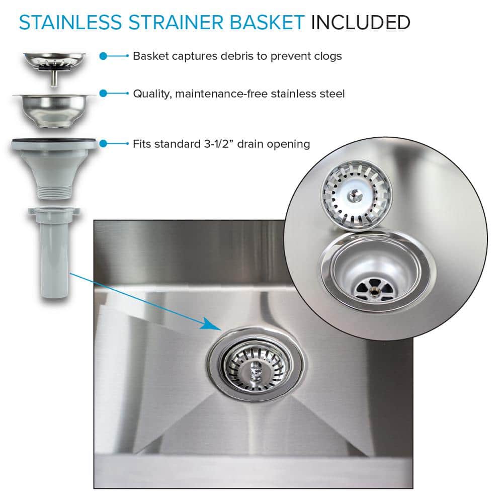 Transolid 15 Gal. 22.1 in. D x 24 in. W Freestanding Laundry Sink with Cabinet in Brushed Satin with Faucet and Accessories