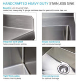 Transolid 25 in. x 22 in. Brushed Satin Stainless Steel Utility Sink with Wash Stand