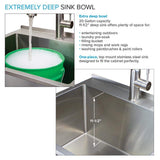 Transolid 25 in. x 22 in. Brushed Satin Stainless Steel Utility Sink with Wash Stand