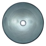 ANZZI Posh Series Deco-Glass Vessel Sink, Round 16.5 in., Brushed Silver