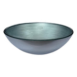ANZZI Posh Series Deco-Glass Vessel Sink, Round 16.5 in., Brushed Silver