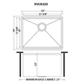 Ruvati 23 in. x 19 in. x 13 in. Single Bowl Undermount Laundry Utility Workstation Sink