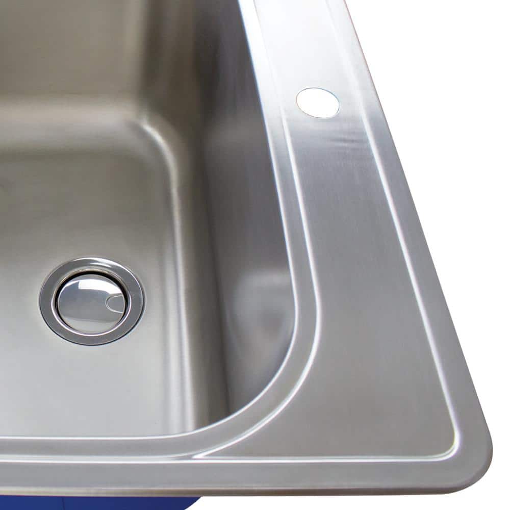 Transolid Meridian 25 in. x 22 in. Stainless Steel Drop-In Laundry Utility Sink Kit