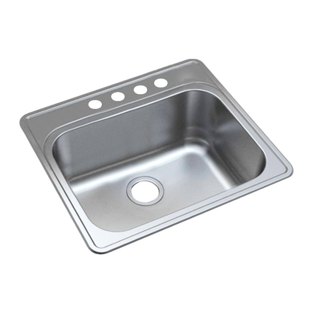 Transolid Meridian 25 in. x 22 in. x 12 in. Stainless Steel Drop-in Laundry/Utility Sink Kit with 4-Hole