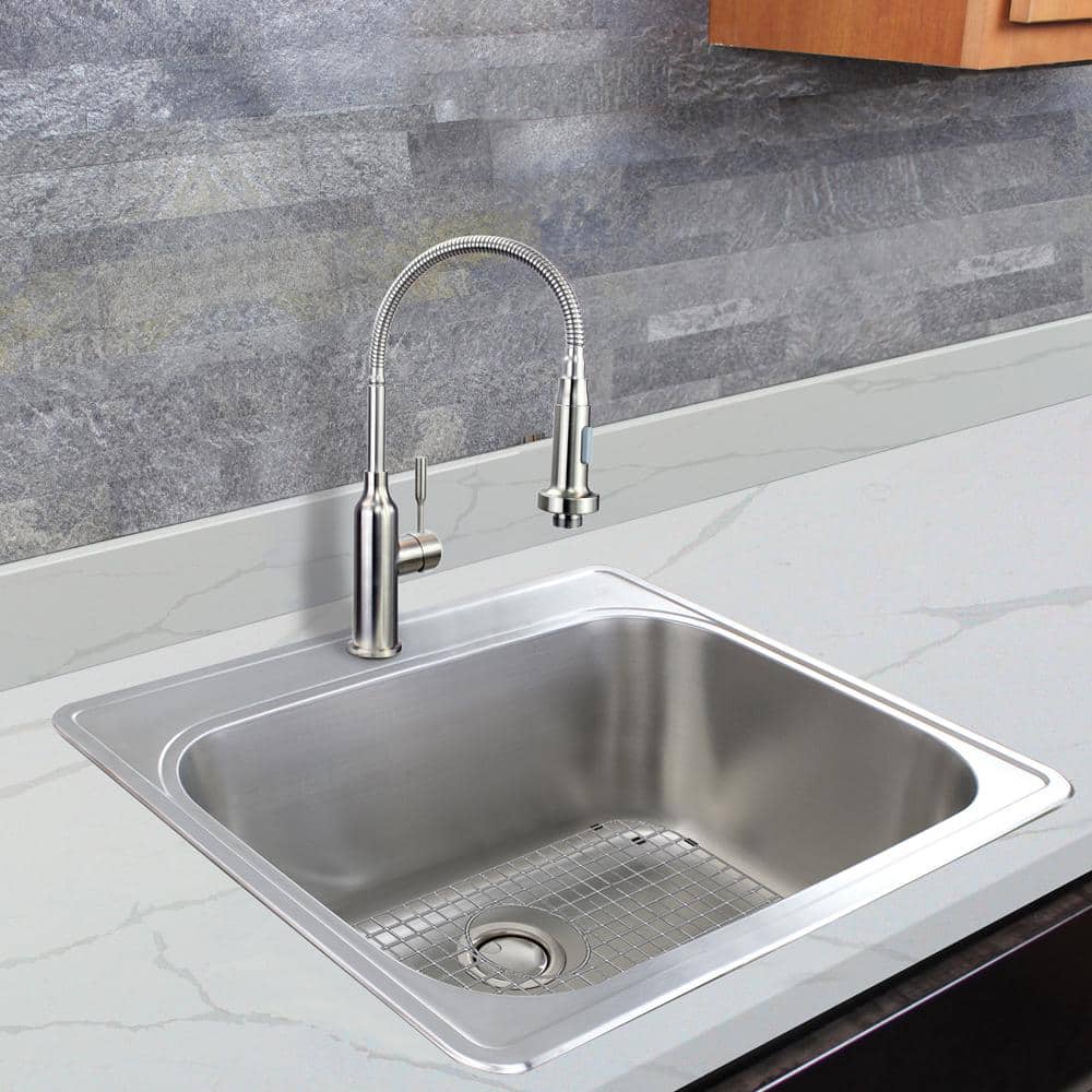 Transolid Meridian 25 x 22 x 12 Stainless Steel Drop-in Laundry/Utility Sink Kit