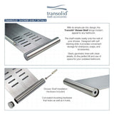 Transolid Wall-Mount 17 in. Bathroom Shelf in Brushed Stainless