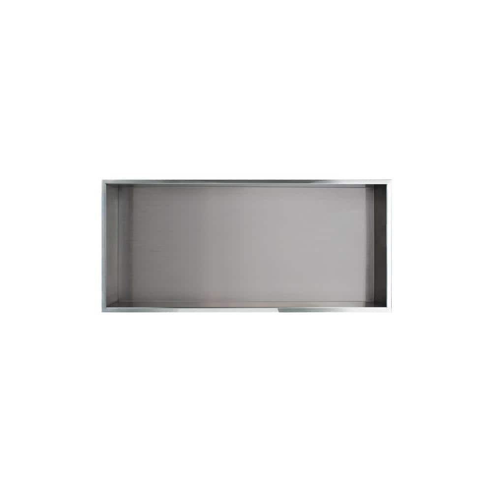 Transolid Storage Pod 34.5 in. x 14 in. 18-Gauge Stainless Steel Shower Niche