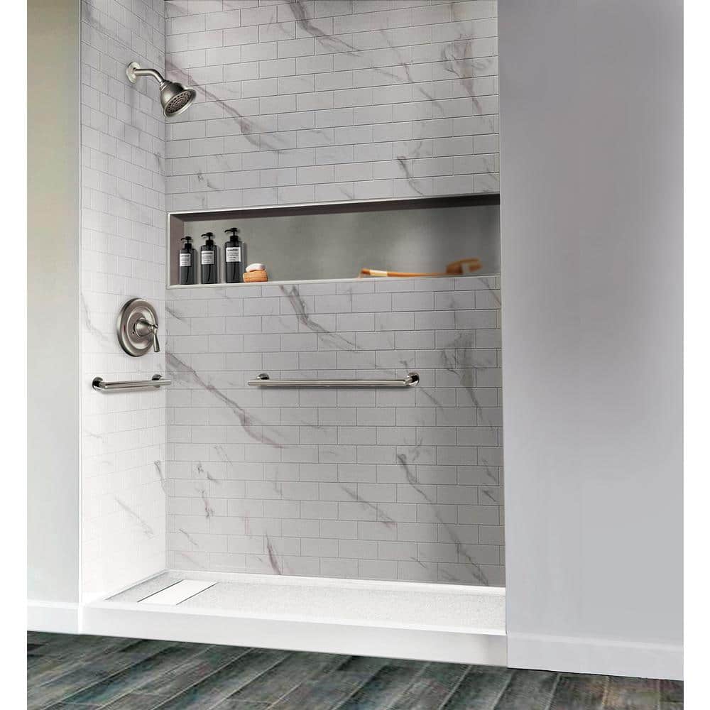 Transolid Storage Pod 34.5 in. x 14 in. 18-Gauge Stainless Steel Shower Niche