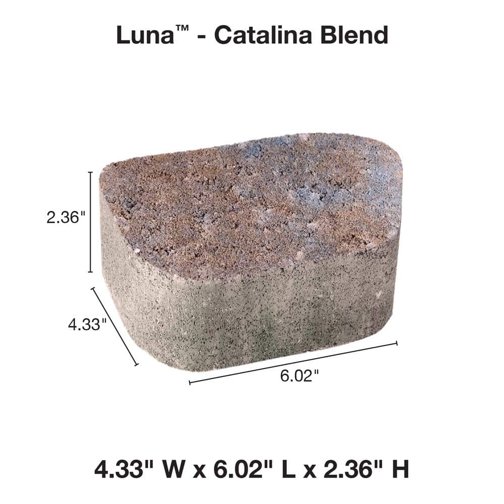 Pavestone Luna 6.02 in. L x 4.33 in. W x 2.36 in. H Catalina Blend Concrete Paver (640-Pieces/115.9 sq. ft./Pallet)