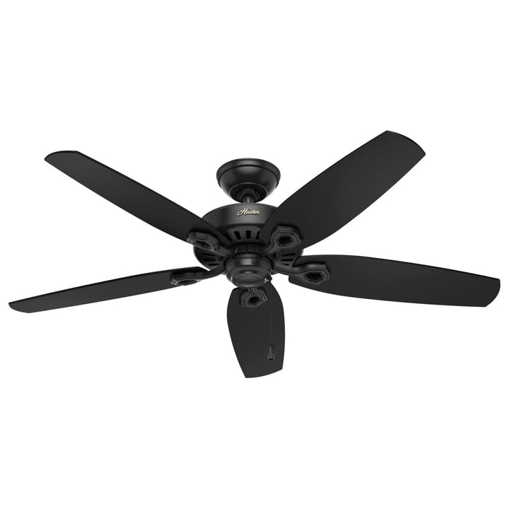 Hunter Builder Elite Damp 52-in Matte Black Indoor/Outdoor Ceiling Fan (5-Blade)