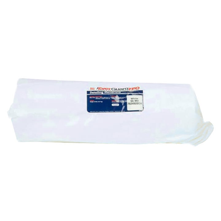 GAF EverGuard TPO UN-55 Detailing Membrane Roll, White, 24 in. x 50 ft (55 mil)