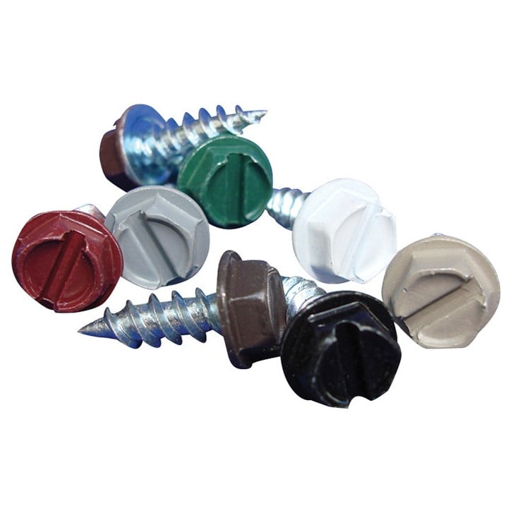 Galvanized #8 x 1/2 in Hex Head Self-Drilling Screws, Beaver Brown, 100-Pack (GSC812BHBB)