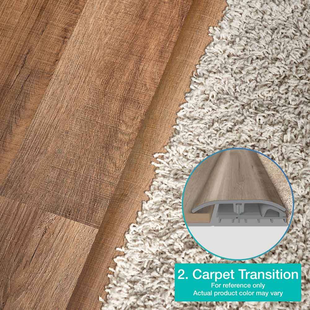 Burlap 0.31 in. T x 2 in. W x 78.7 in. L Vinyl 4-in-1 Molding