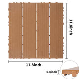Tidoin Outdoor 1 ft. x 1 ft. Composite Interlocking Tile Deck Tile in Burly Wood(44 Per Box)