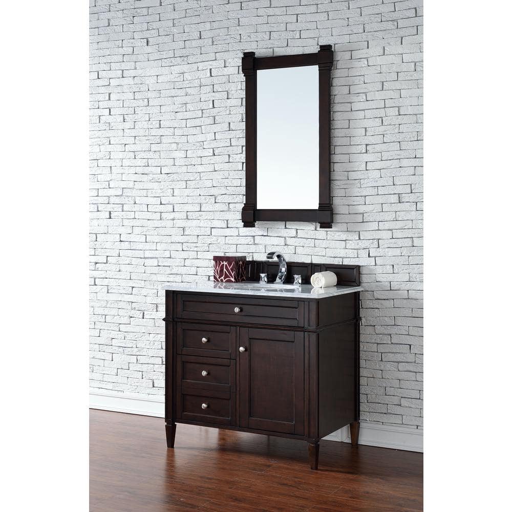 James Martin Vanities Brittany 21.7 x 39.2 Inch Burnished Mahogany Bathroom Vanity Mirror