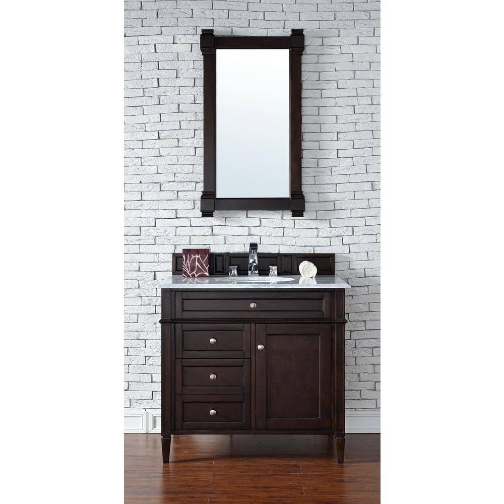 James Martin Vanities Brittany 21.7 x 39.2 Inch Burnished Mahogany Bathroom Vanity Mirror