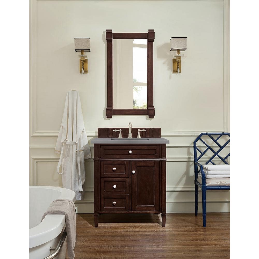 James Martin Vanities Brittany 21.7 x 39.2 Inch Burnished Mahogany Bathroom Vanity Mirror