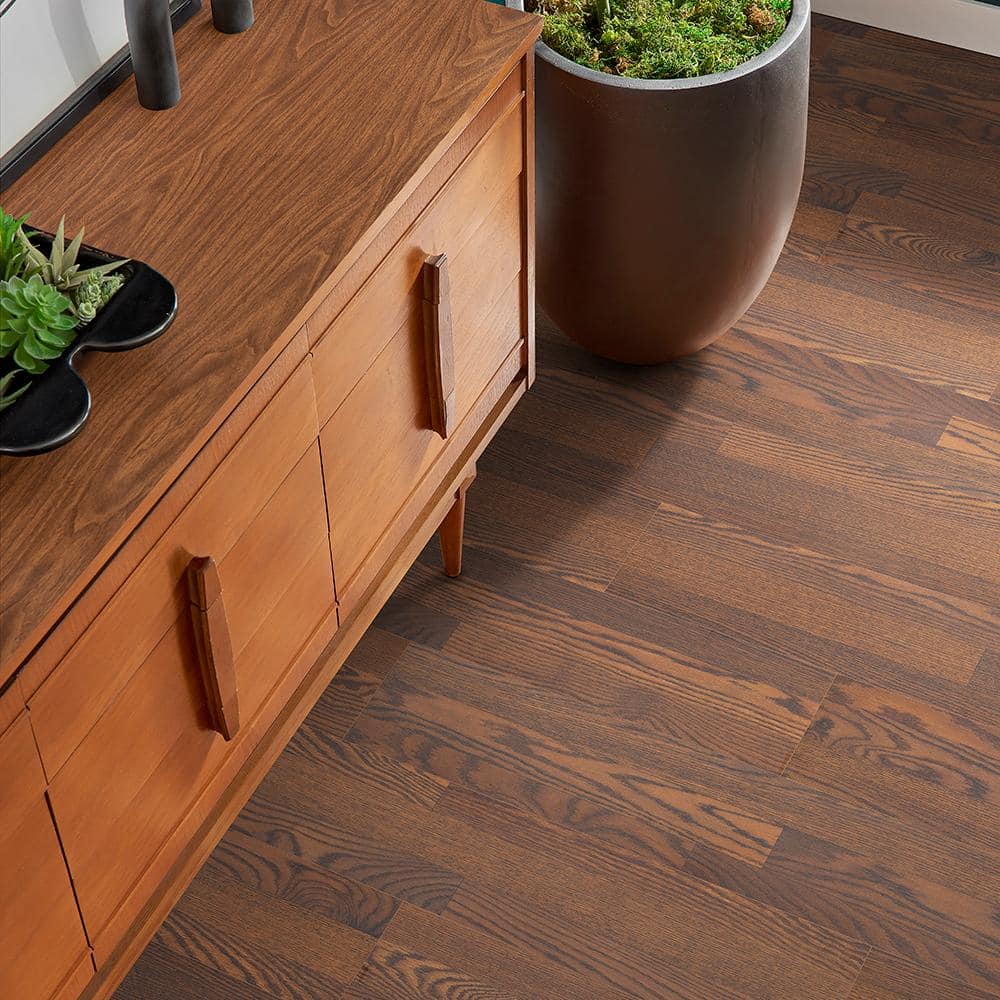 Pergo XP Burnt Anndel Oak 10 mm T x 7.4 in. W x 47.2 in. L Laminate Wood Flooring (19.63 sq. ft./Case)