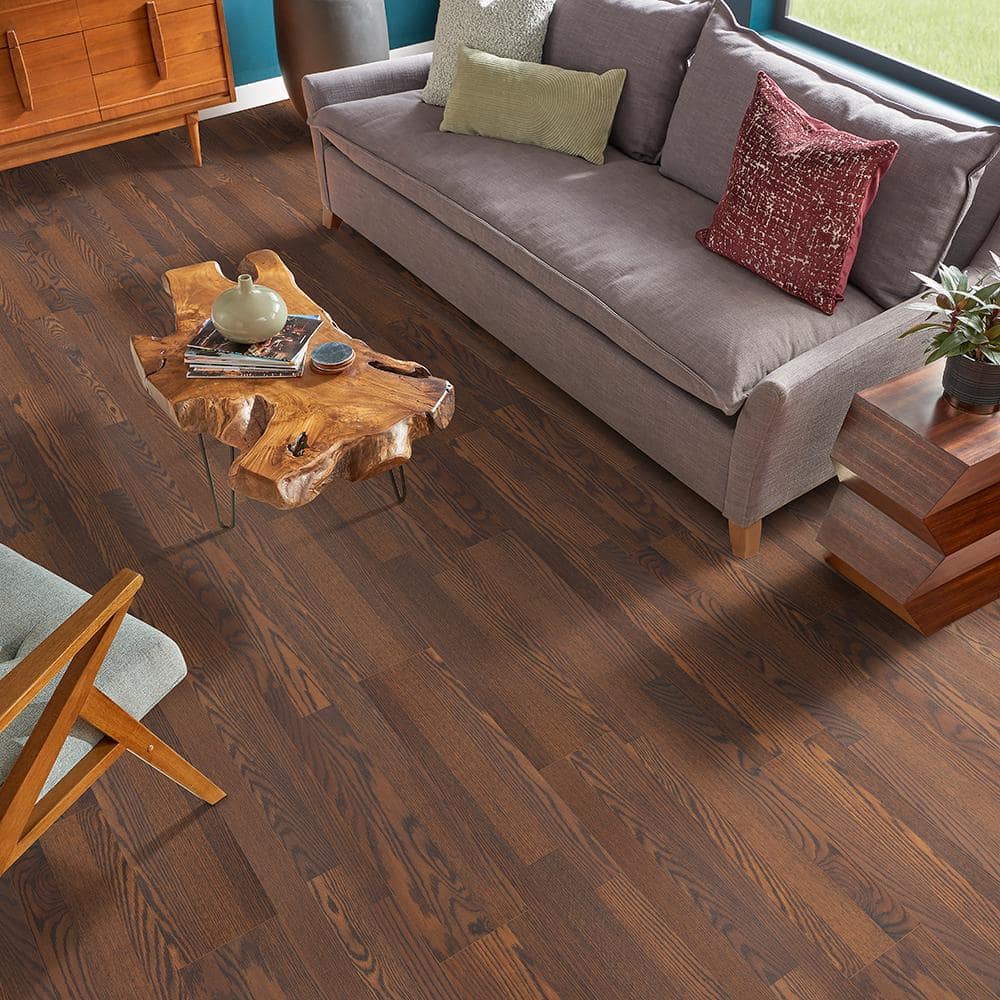Pergo XP Burnt Anndel Oak 10 mm T x 7.4 in. W x 47.2 in. L Laminate Wood Flooring (19.63 sq. ft./Case)