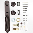 Prestige Bighorn Single Cylinder Venetian Bronze Door Handleset with Carnaby Door Knob Featuring SmartKey Security