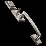 Prestige Spyglass Single Cylinder Satin Nickel Door Handleset with Square Spyglass Door Lever featuring SmartKey Security