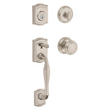 Prestige Wesley Single Cylinder Lifetime Polished Brass Door Handleset with Alcott Door Knob Featuring SmartKey Security