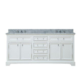 72 in. W x 21.5 in. D x 34 in. H Vanity in Cashmere Grey with Marble Vanity Top in Carrara White